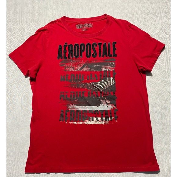 Aeropostale Other - Aeropostale Mens Red Graphic Logo T-Shirt Short Sleeve Crew Neck Cotton XL